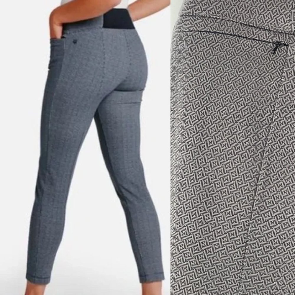Betabrand Power Down Dress Yoga Pants Skinny Leg Trouser Career Gray sz Med P